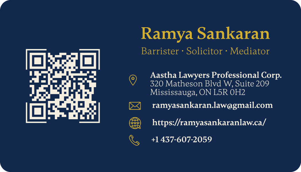 Ramya sankaran Business card back side