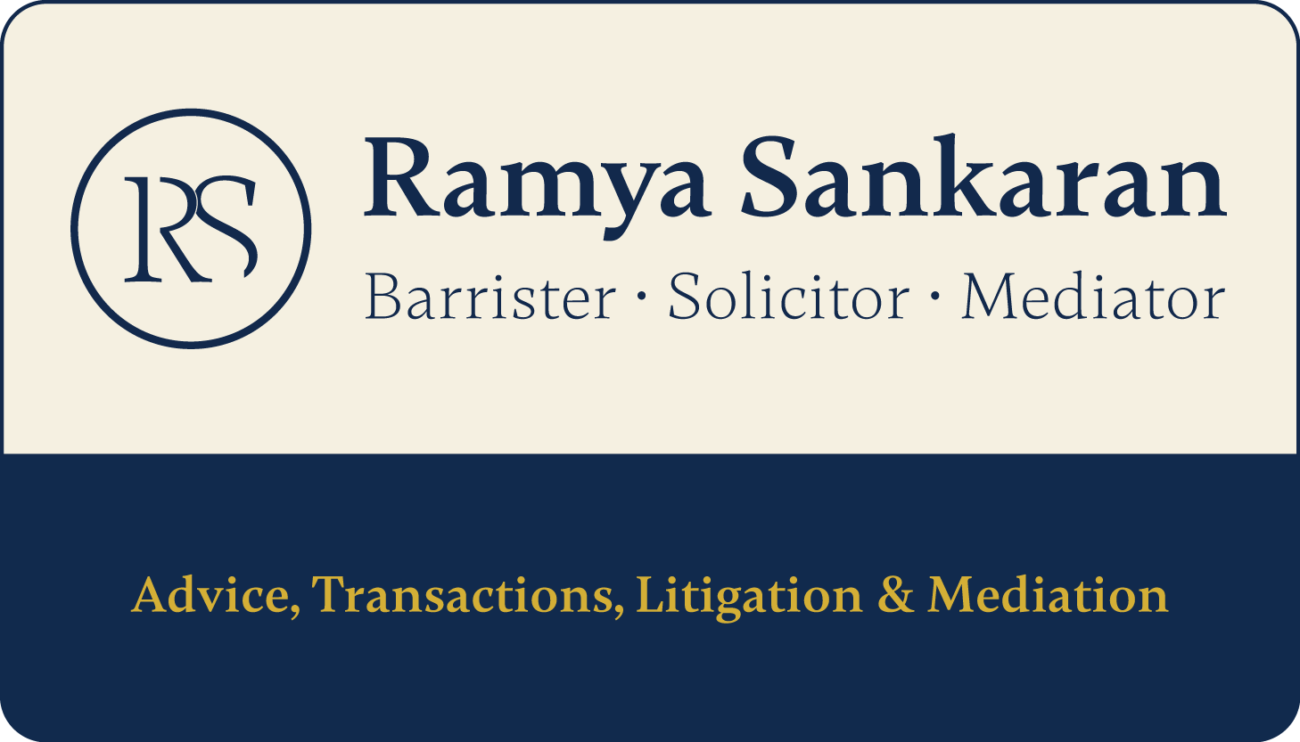Ramya sankaran Business card front side